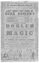Döbler programme with illustrations of his tricks, used
during his engagement at the St. James Theatre, London. From the Harry
Houdini Collection.