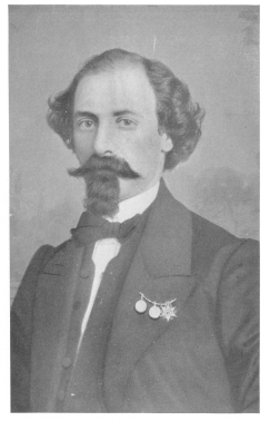 The original Compars Herrmann, who was Robert-Houdin’s
very active rival during the latter’s first engagement in London. Best
portrait now in existence, and only one showing Herrmann in his prime.
Original photograph loaned for this work by James L. Kernan, of
Baltimore, Md., U. S. A.
