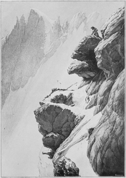 The finding of the last bivouac of Messrs. Donkin and Fox
in the Caucasus. (P. 116.)

From a drawing by Mr. Willink after a sketch by Captain Powell. Taken,
by kind permission of Mr. Douglas Freshfield, from “The Exploration of
the Caucasus.”

Frontispiece.
