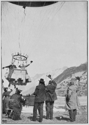 The balloon “Stella” starting from Zermatt to make the
first passage of the Alps by balloon.