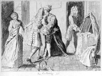 Scene Illustrating Etheredges Man of Mode;
or, Sir Fopling Flutter.
After the design by Lud. du Guernier.