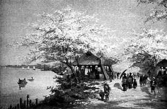 Japanische Landschaft zur Fr�hlingszeit. (Nach einem japanischen �lgem�lde.)
