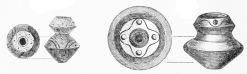 Nos. 201, 202. Little Decorated Whorls, of a remarkable
shape (6 M.).
