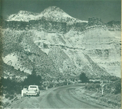 Fig. 7.&mdash;View of Cathedral Rock and diagram of landsliding.