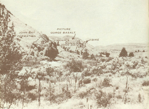 Fig. 8.&mdash;Basalt dike two miles south of Kimberly.