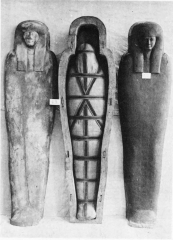Image not availble: Fig 2. Coffins Nos. 3 b and 4 b
Fig. 3. Coffin No. 1 a      Fig. 1. Coffin No. 1 b
PLATE XVI
Series of Coffins from Tomb No. 5