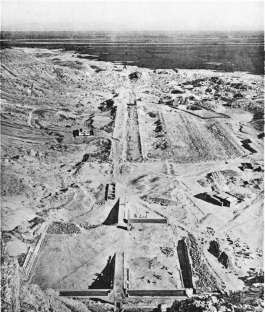 Image not available: Panoramic View of Dêr el Bahari Valley

A. Site of ‘Valley’-Temple. B & C. Dromos Deposits