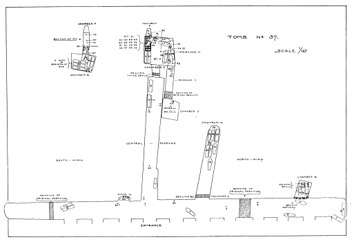 Image not available: PLAN OF TOMB Nº 37.

SCALE 1/167