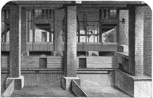 Plate 7.&mdash;Interior View of the Pulping House of Messrs.
Worms’ Estates, Puselawa, Ceylon.