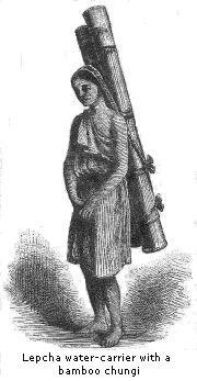Lepcha water-carrier
with a bamboo chungi