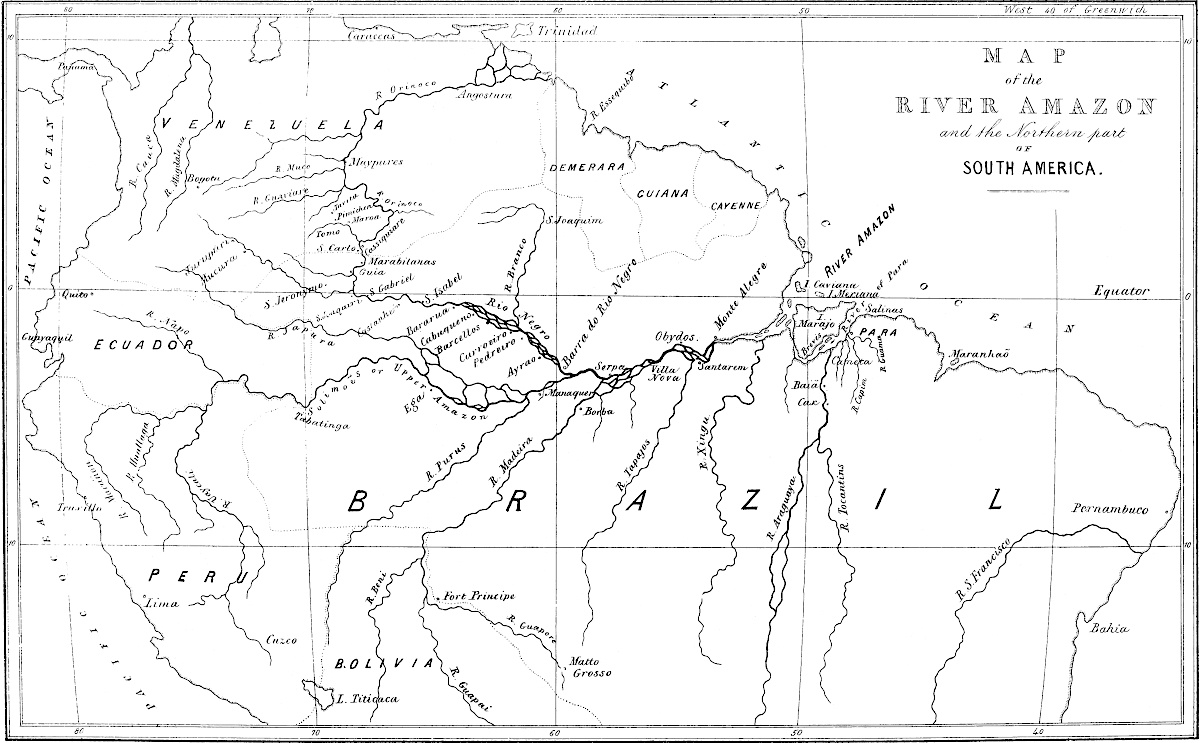 MAP of the RIVER AMAZON and the Northern part
      OF SOUTH AMERICA.